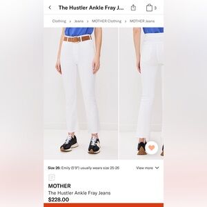 MOTHER Denim The Hustler Ankle Fray Jeans in Glass Slipper